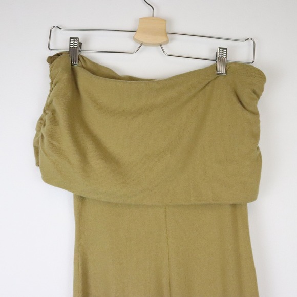 NWT Reformation Josefina Knit Dress Gold Coin XS Midi Off the Shoulder Sweater - Picture 4 of 10